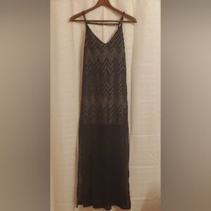 Audrey Dress Black Beige Chevron Maxi Dress Wimems Size Medium